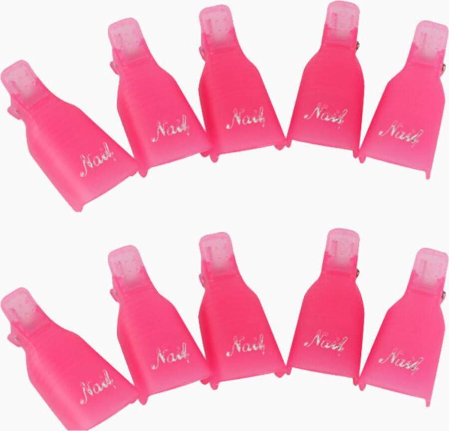 DW4Trading Nagellak Remover Clips 10 Stuks Roze