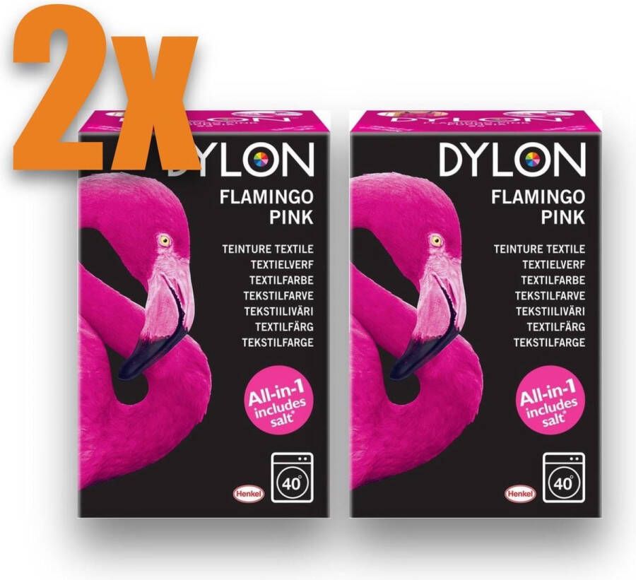 DYLON Textielverf Set Flamingo Pink 2x 350 g