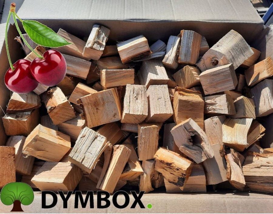 Dymbox 5 kg Kersen Rookhout Chunks voor op de BBQ Rookoven (100% kersen) Onbehandeld