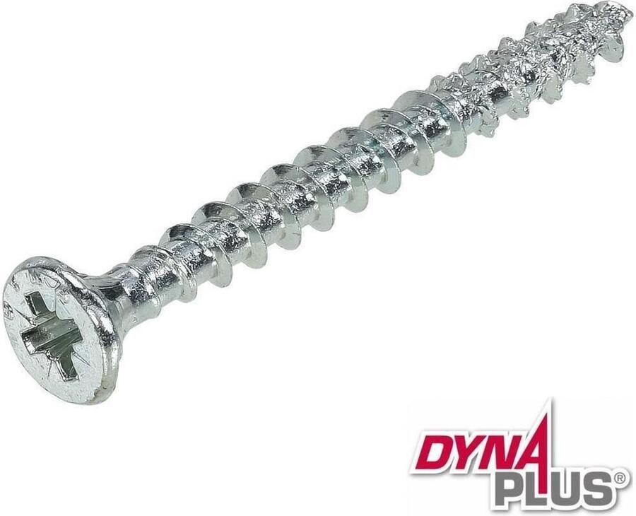Dynaplus schroeven verzinkt Pozidrive PZ-2 platverzonken kop 4 x 45 mm 200 stuks
