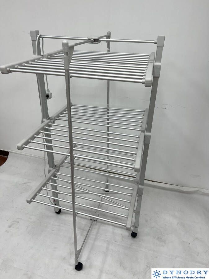 DynoDro DynoDry verwarmde Wasdroogrek inklapbaar elektrisch droogrek wasrek droogtoren 45-55°C Aluminium 330w