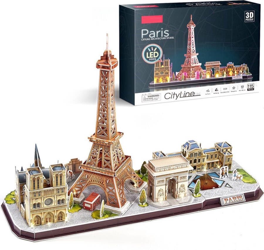 Dytroux 3D Puzzels – 3D Puzzels Voor Volwassenen – LED – Educatief – Ontspannen – Modelbouwpakket – Eiffeltoren France