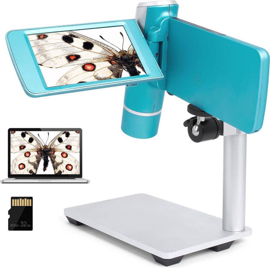 Dytroux Draagbare Digtale Microscoop – Verstelbare Microscoop Kinderen Met USB Kaart – 200x Zoom – Met Stand