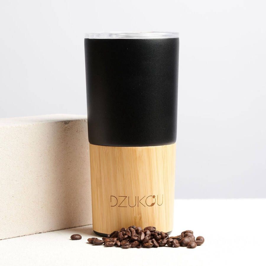 Dzukou Inca Trail RVS Koffie Reisbeker met Bamboe Koffie To Go Beker Koffie Travel Mug RVS Koffiebeker met Bamboe 470 ml