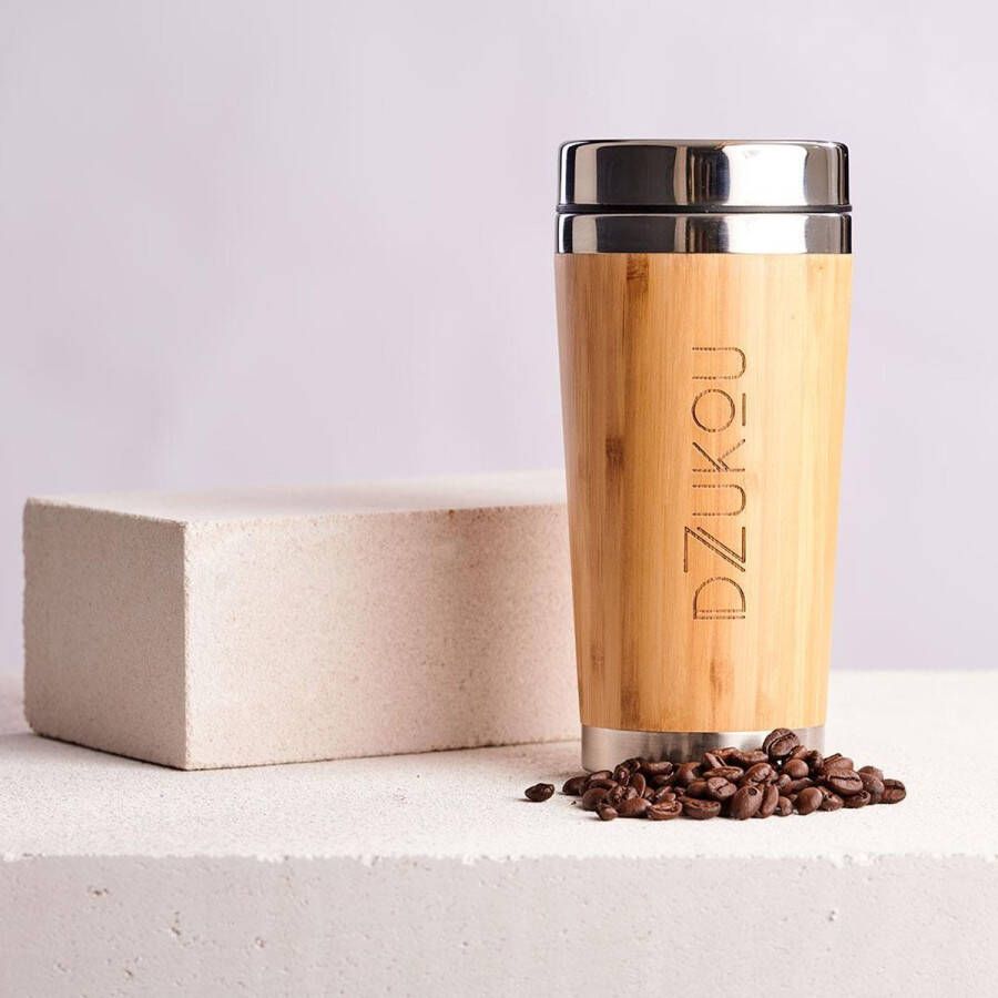 Dzukou Ziro Valley – RVS Koffiebeker To Go Thermos Koffie Reisbeker Koffie Travel Mug Bamboe Koffiebeker 450 ml
