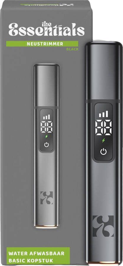 E essentials Neustrimmer neus oor trimmer neushaar trimmer usb oplaadbaar met display afwasbaar kopstuk unisex 3 snelheden premium