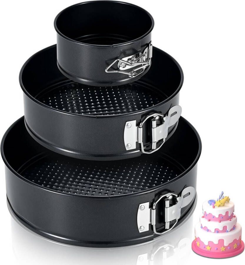 0 cm + 18 cm + 23 cm non-stick Cheesecake Pan Springvorm Cake Pan Set Lekvrije Moule a Gateau Ronde Cake Pan Verwijderbare Bodem Quick Release Latch Mallen voor Verjaardag Cake