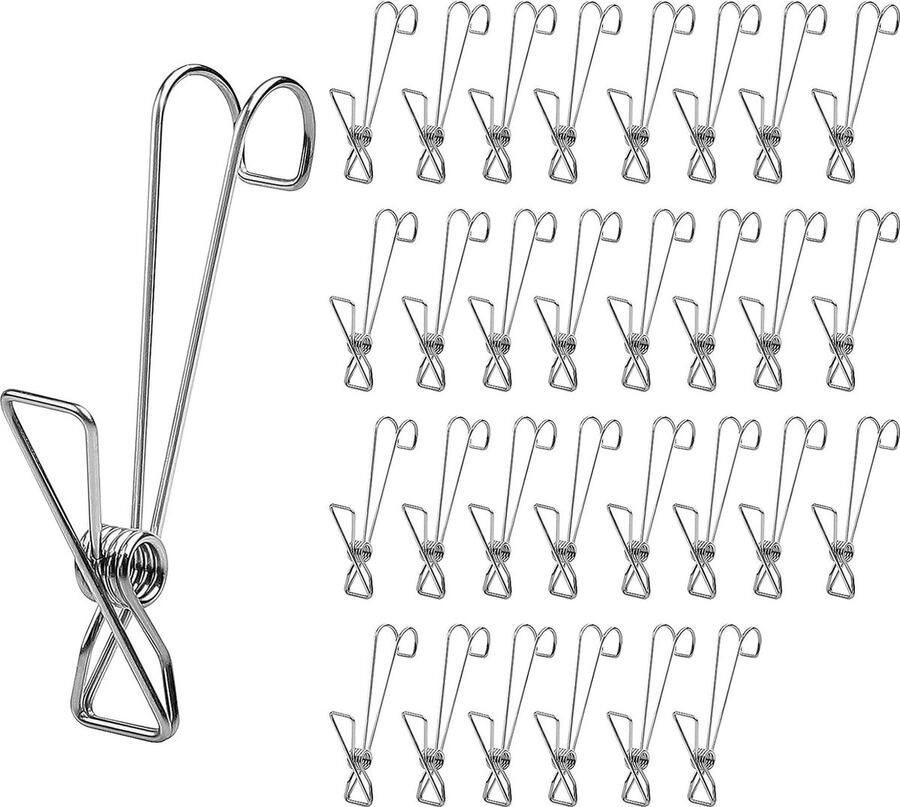 0 stuks multifunctionele metalen klemmen stormklemmen was sokkenklemmen voor foto's handdoekklemmen wasknijpers roestvrij staal