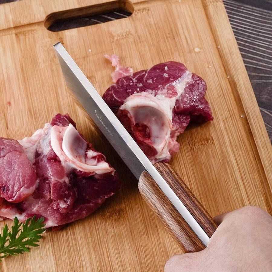 09 kg zwaar handgesmeed koolstofstaal hakmes slagersmes met massief houten handvat bottenhakker