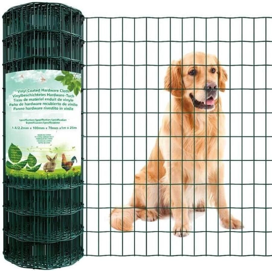 1 2 m x 25 m draadhek tuinhek draadgaas groene maaswijdte 75 x 100 mm tuinhek RAL6005 konijnengaas metaaldraad boshek draadhek