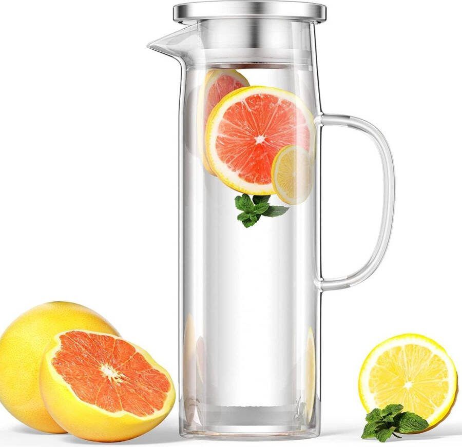 1 5 l waterkaraf van glas met deksel transparant en hittebestendig borosilicaatfles perfect voor melk sap koffie of heet water