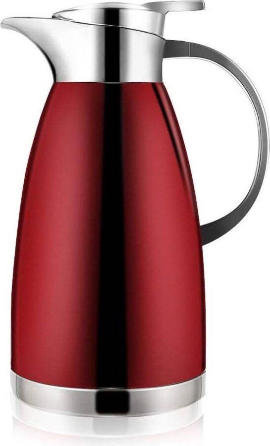 1 8 liter roestvrijstalen thermoskan dubbellaagse vacuüm koffiepot elegant design dubbelwandige isolatie (rood)