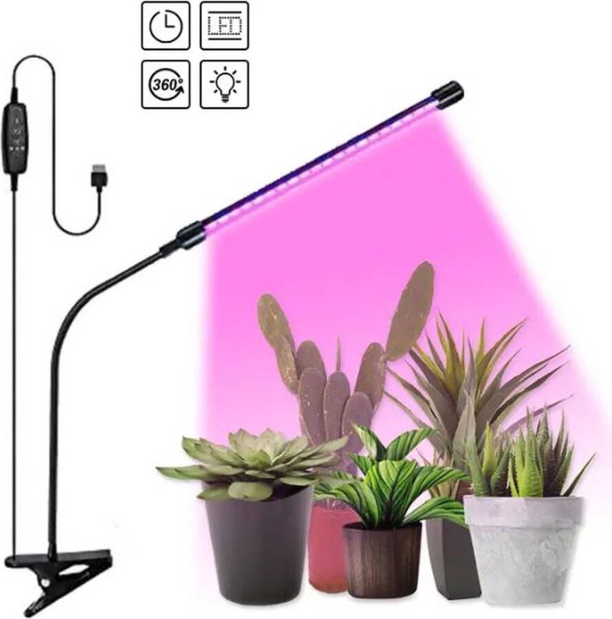 1 Armige LED groeilamp Bloeilamp met Klemspot- Kweeklamp LED Strip Kweeklamp LED voor planten Moestuin Automatische Timer Plantenverzorging Full Spectrum Rood (620-630nm) Blauw (460-470nm)