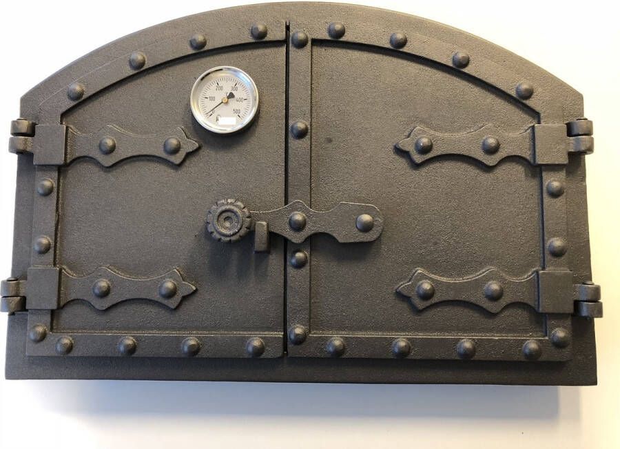 ETW 1 deur pizza oven + temp. meter gietijzer onbehandeld