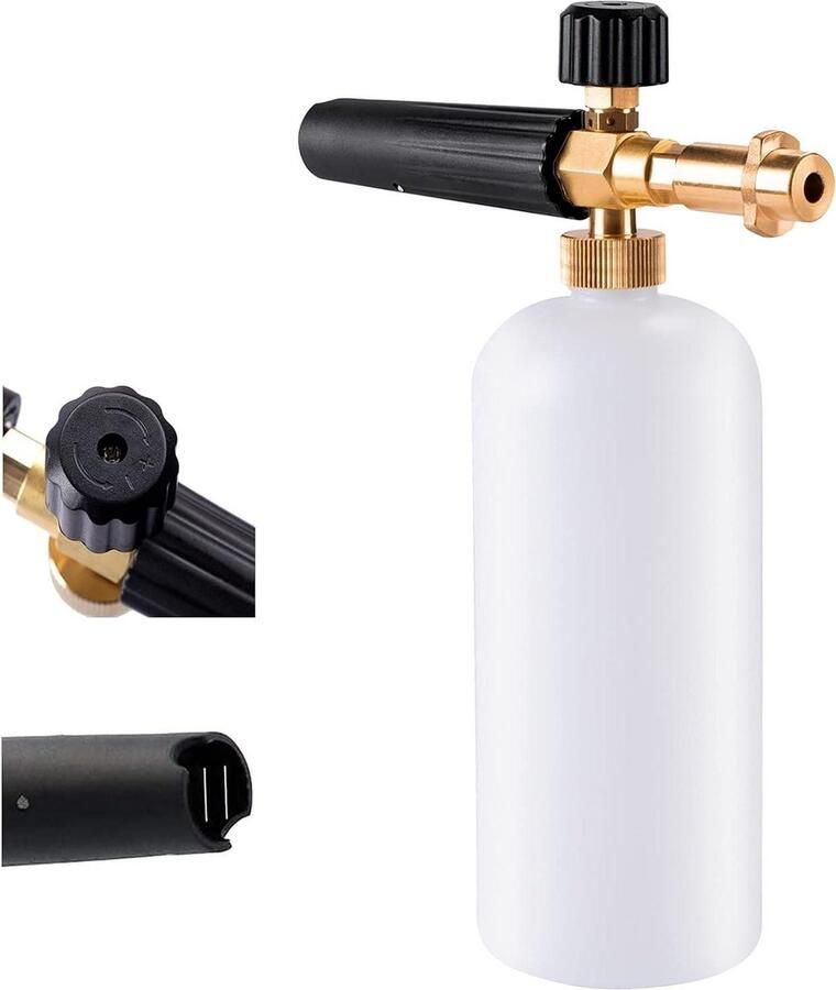 1 liter fles schuimkanon voor hogedrukreiniger compatibel met Karcher K2 K3 K4 K5 K6 K7 verstelbare schuimzeepdispenser