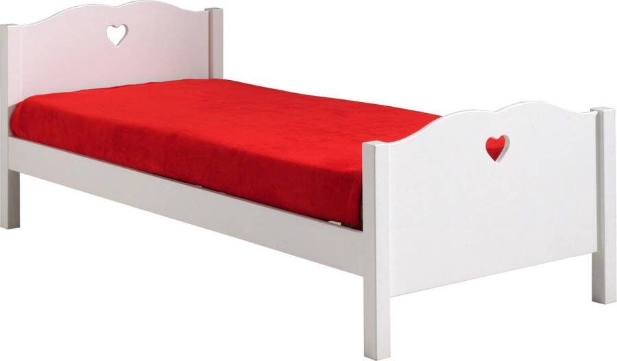 1-Persoonsbed Fenna Wit MDF Grenenhout Hoogte 80 cm