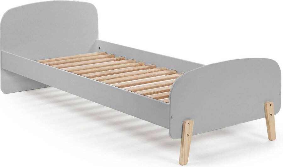 1-Persoonsbed Jill Grijs MDF Grenenhout Hoogte 72 cm