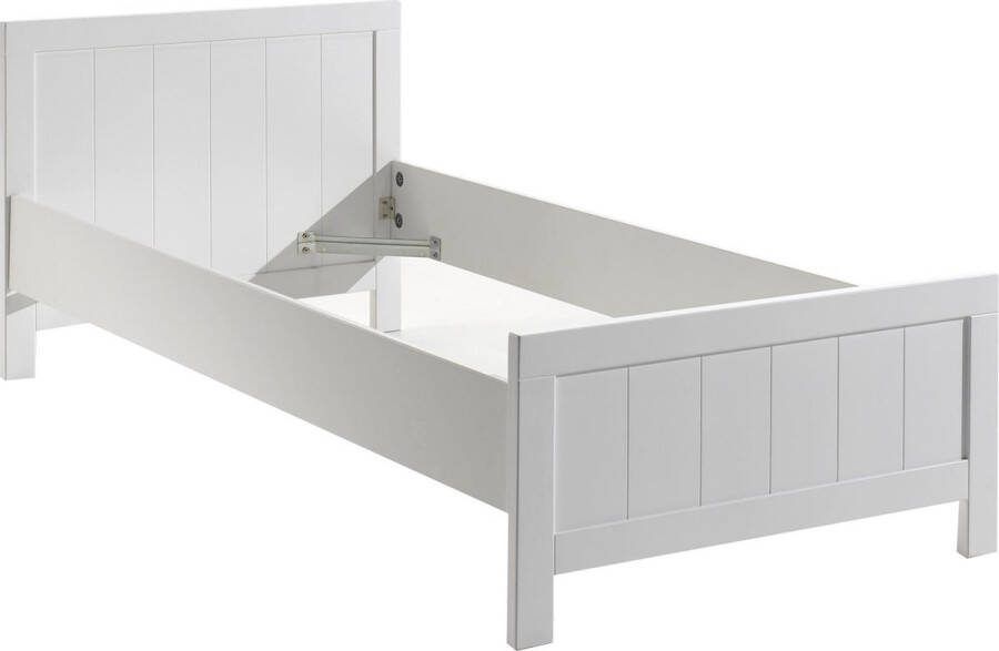 1-Persoonsbed Machiel Wit MDF Grenenhout Hoogte 77 cm