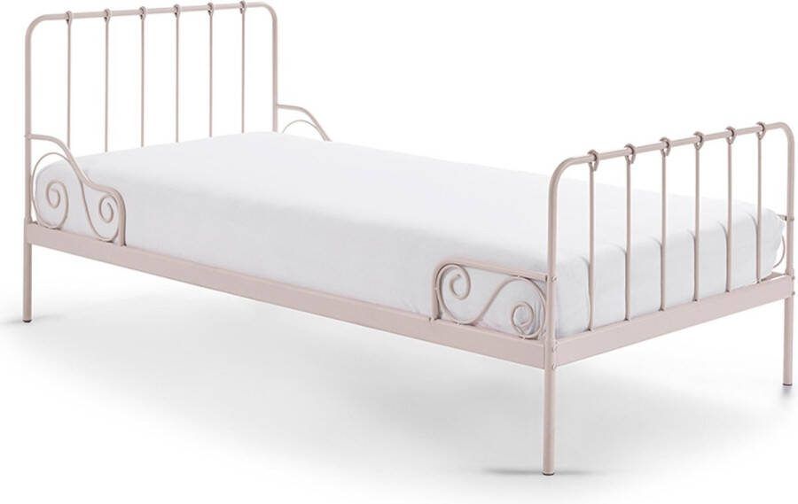 1-Persoonsbed Mees Roze Metaal Hoogte 95 cm