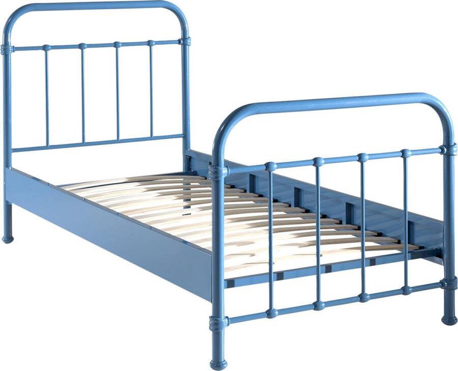 1-Persoonsbed Sam Blauw Metaal Hoogte 112 cm
