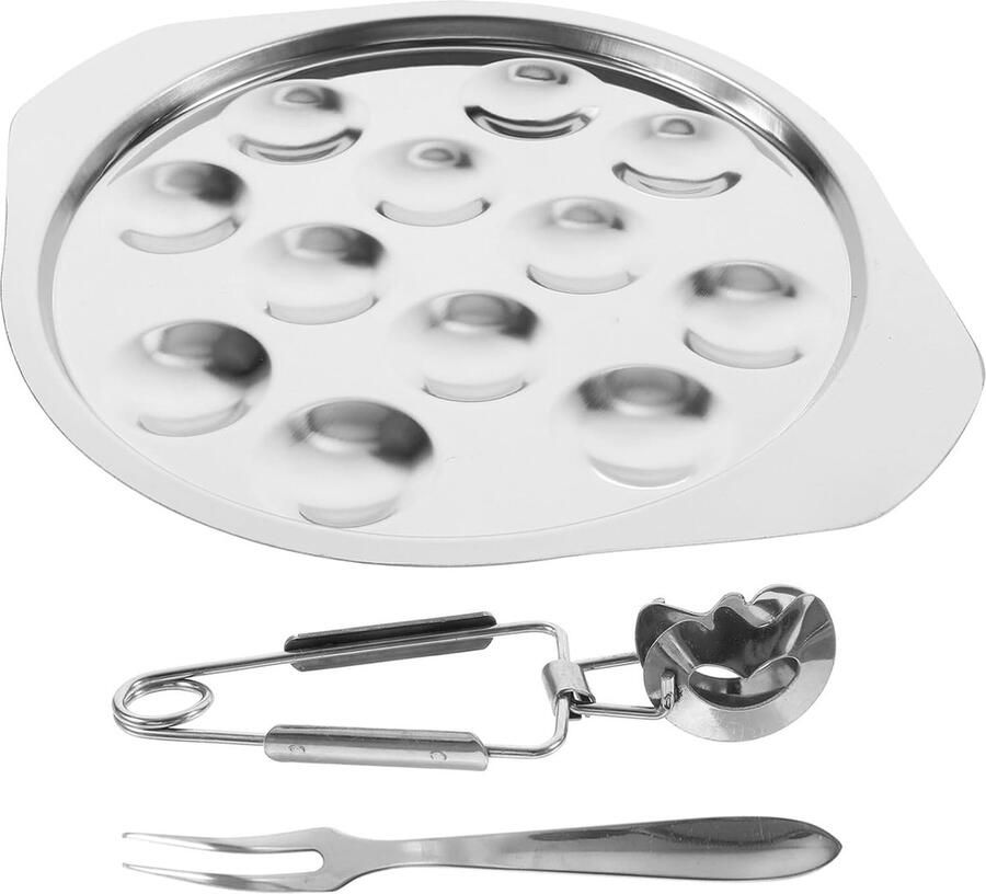1 set slakkenborden 1 slakkenbord 1 keukentang 1 slakkenvork roestvrij staal voor koken en serveren in restaurant