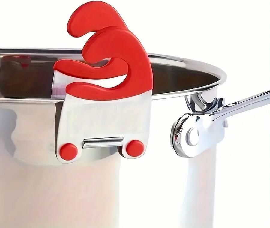 1 st Keukengerei Steunrek Roestvrijstalen Pot Zijclip Soeplepel Anti-Verbrandingsclip Keukengadgets Multifunctionele Clip voor professioneel koken in de keuken Gebruiksvoorwerp voor voedselbereiding