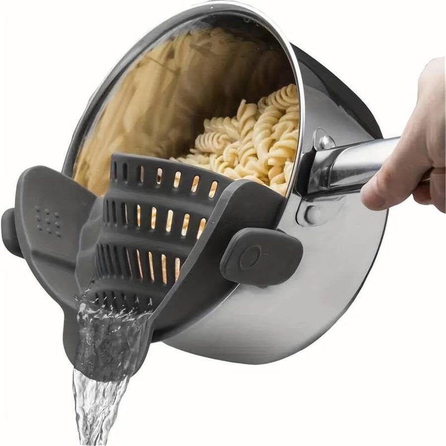 1 st siliconen zeef siliconen potzeef -verstelbare siliconen clip-on zeef voor potten pannen en kommen keukenpotzeef draagbare potafdruiprek fruitwasfilter voor noedels pasta groenten voedselzeefjes vergiet met clip keukengereedschap