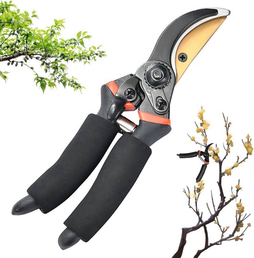 1 stuk 21 cm tuinschaar gesmede titanium gecoate premium takkenschaar wijnschaar plantenschaar tuinschaar rozenschaar bonsai-gereedschap zwart