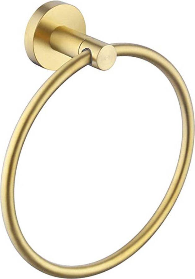 1 stuk geborsteld gouden handdoekring (diaGeschikt Geschikt voorer 16 cm) Modern roestvrijstalen wandgemonteerd handdoekenrek