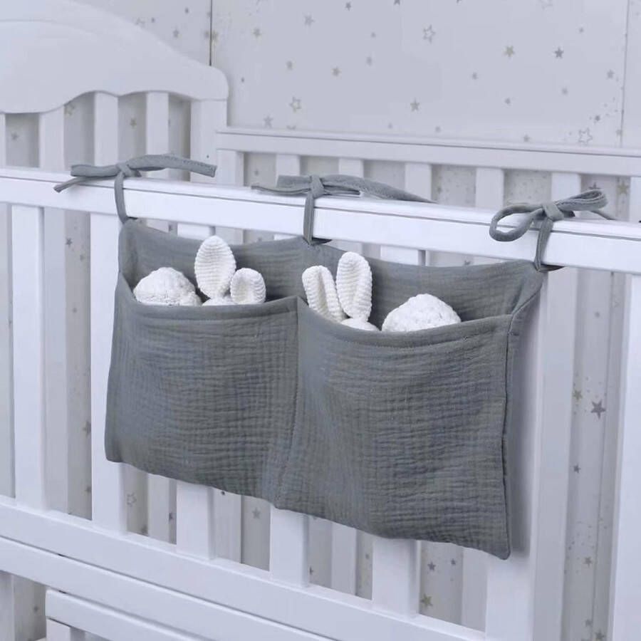 1 stuk hangorganizer voor luiers hangende opslag voor babybed organizer voor babybed opbergtas voor kinderkamer (grijs)
