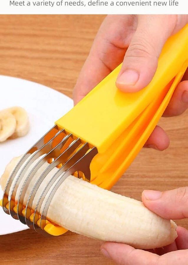 1 stuk Home Kitchen Tool Groenteschiller Salade Slice RVS Bananensnijder Chopper Fruit Cutter Komkommer Mes