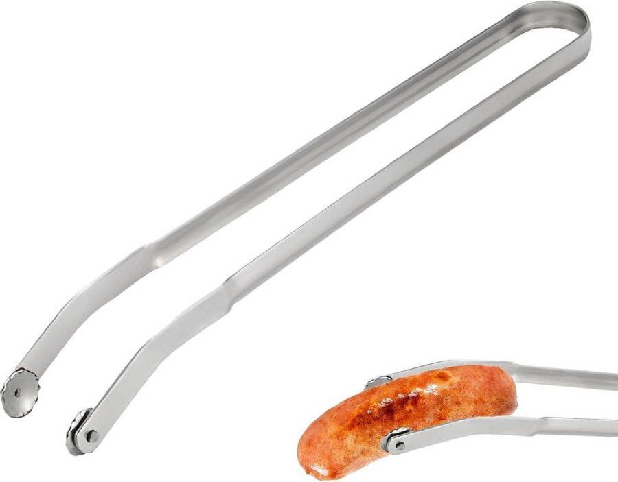1 Stuks Lange Barbecuetang 38cm Worsttang Roestvrijstalen Keukentang Grilltang Barbecuetang Grill Up Barbecuetang Grillaccessoires -BBQ tang