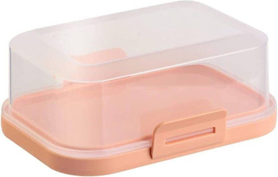 1 x hoogwaardige stapelbare botervloot met sluiting plastic doos voor boter perfecte orde in de koelkast BPA-vrij multifunctioneel abrikoos