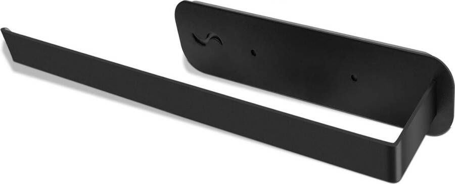 1 x keukenrolhouder wandpapierrolhouder met 2 magnetische haken voor rolpapier handdoeken huishoudfolie kopjes (zwart)