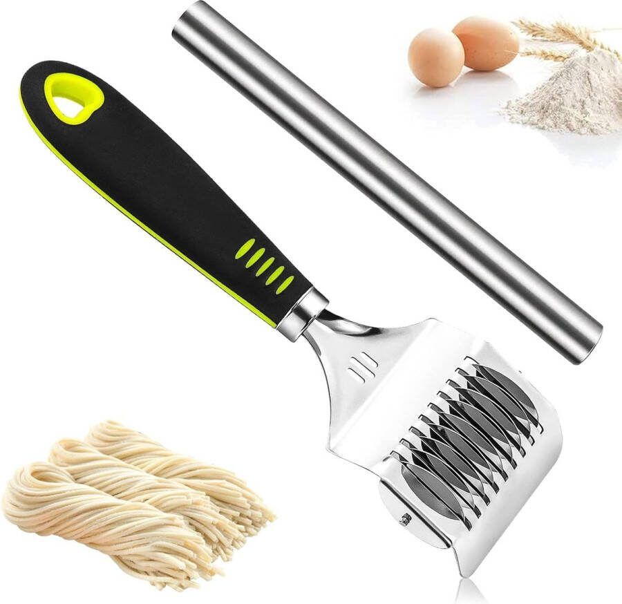 1 x pastamachine roestvrijstalen pastamachine met 1 x 10 inch deegroller voor het maken van pasta gebak brood chocolade cake eieren minipizza (22 x 6 7 cm)