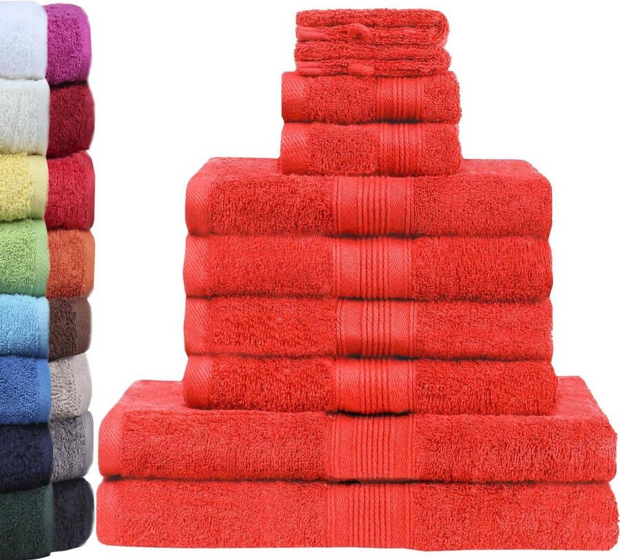 10-delige badstof handdoekenset met verschillende maten 4 x handdoeken 2 x douchedoeken 2 x gastendoekjes 2 x washandjes premium kwaliteit