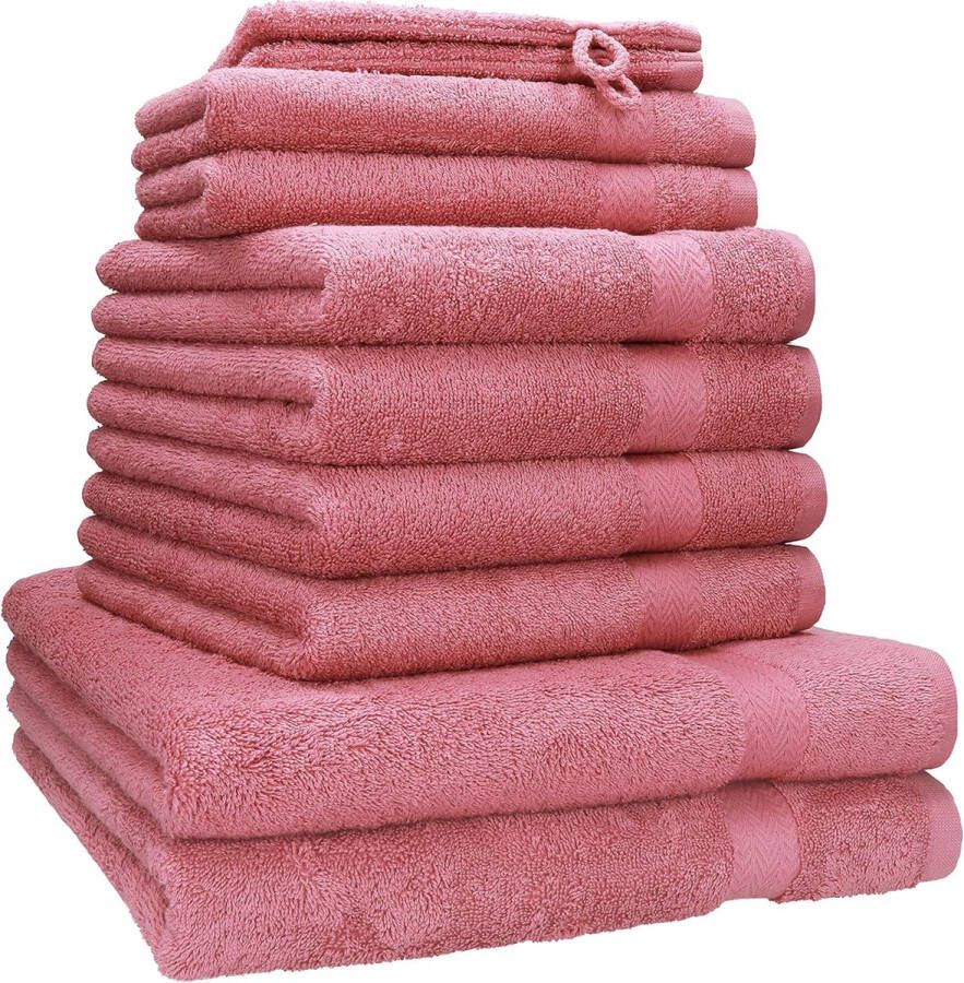 10-delige handdoekenset in 100% eersteklas katoen; twee douchehanddoeken vier handdoeken twee gastendoekjes twee washandjes