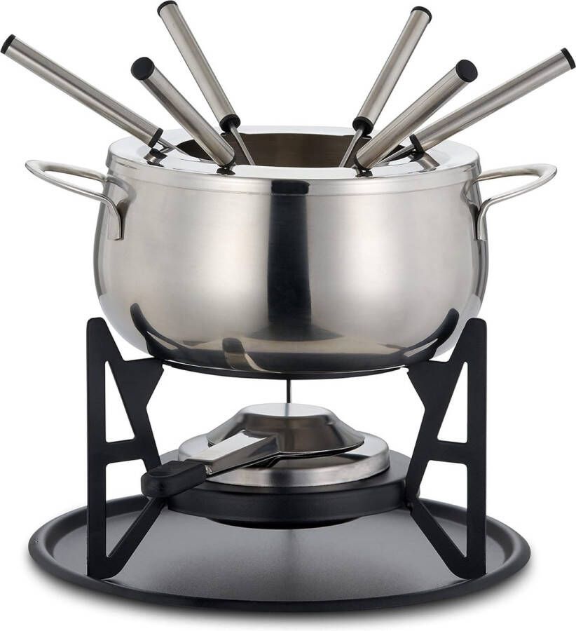 10-delige premium roestvrijstalen fondue voor 6 personen elegant zilver chocolade kaas vlees robuust en chic cadeauset voor Valentijnsdag verjaardag jubileum