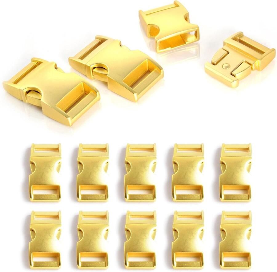 10-delige set 5 8 inch kliksluiting van gelegeerd metaal voor paracord armbanden goudkleurig 40 mm x 20 mm