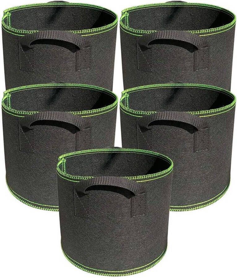 10 gallon kweekzakken Heavy Duty 5-pack met handgrepen verdikte niet-geweven beluchtingsstoffen indoor tuin plantenzakken voor groente bloem kruiden woondecoratie Kweekbak