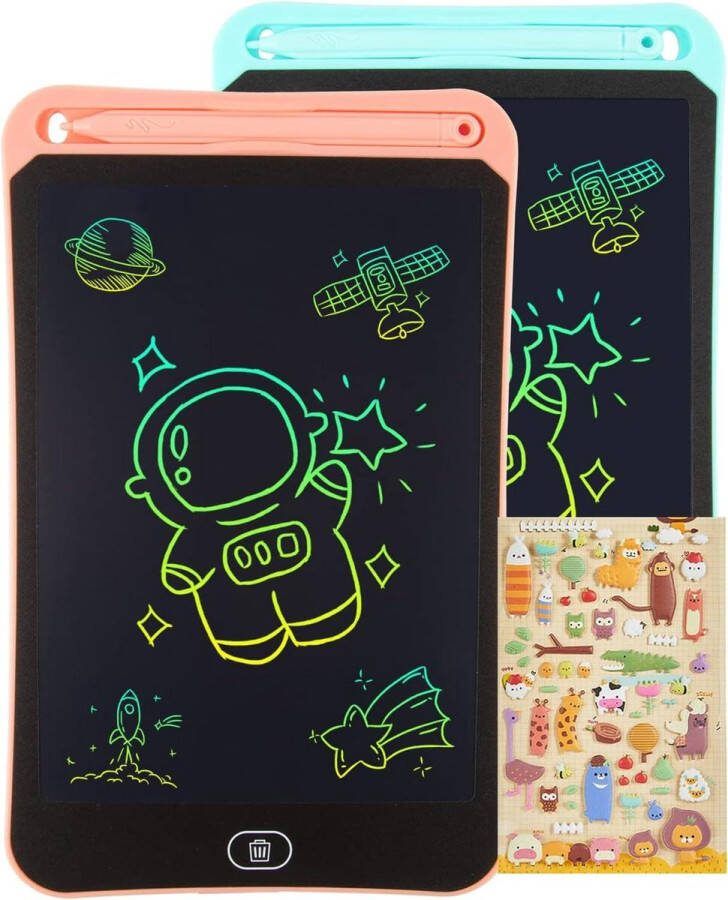 10 inch kleurrijk lcd-schrijfbord 2 stuks elektronische tablet voor kinderspelletjes jongens meisjes 2 3 4 5 6 7 jaar te gebruiken met html content Tekenbord