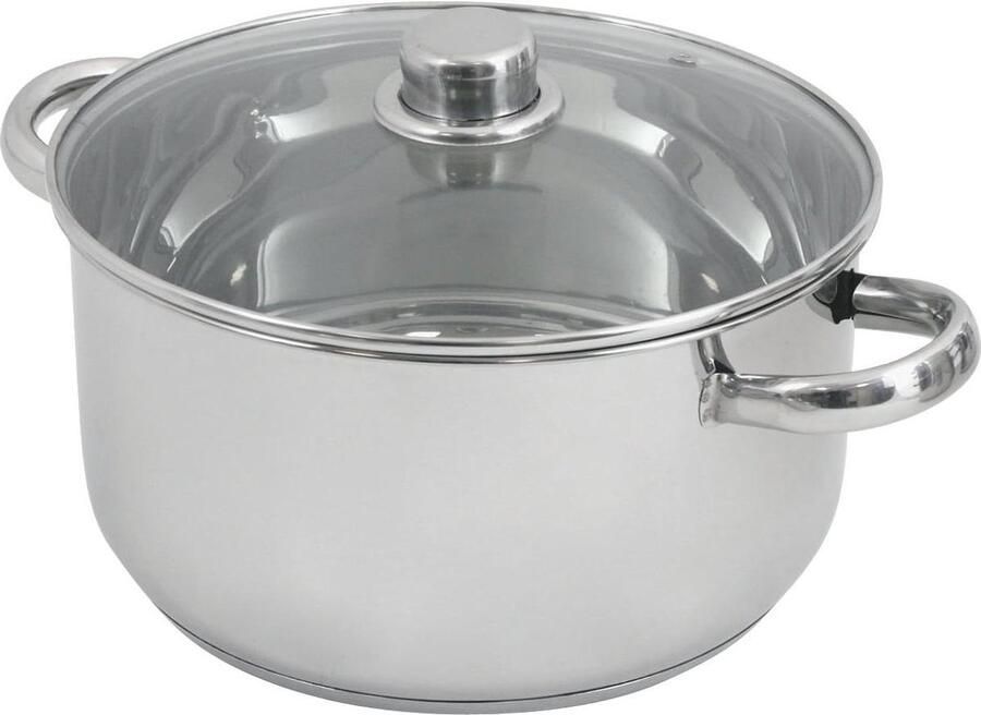 10 l 28 cm diameter soeppan met glazen deksel roestvrij staal