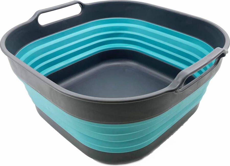 10 liter opvouwbare vaatwaspan – opvouwbare wastafel – draagbare afwasbak – ruimtebesparend keukenrek (grijs kristalblauw)