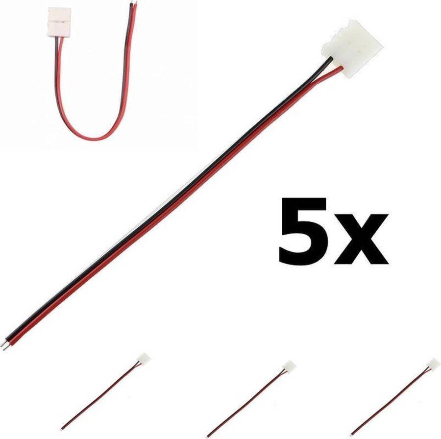 10 mm 2-pins kabelconnector voor Ledstrip IP65 5 Stuks