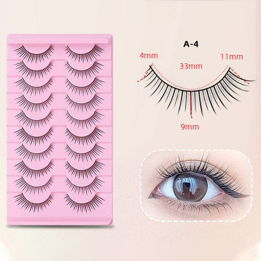 10 paar (A-4)- Nepwimpers Valse Wimpers 3D wimpers Natuurlijke uitstraling Gemakkelijk aan hoge kwaliteit wimpers wimper extension Stijlvol Fake eyelashes natuurlijk make up