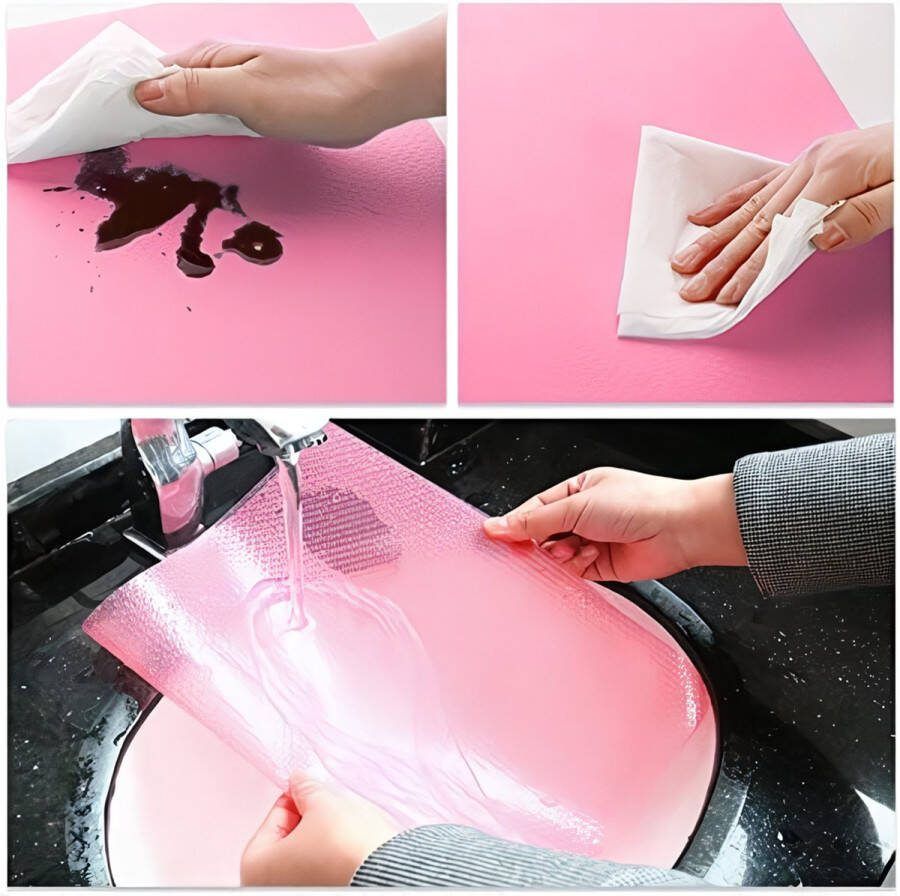 10 STKS Koelkast Pad Salade Veg Verse Liner Planken Antislip Koelkast Mat Wasbare Diy Niet-Zelfklevende Antibacteriële Antifouling Pads Placemats Kast Schoen Tafel Lademat (3 Gemengde kleuren 45* 29cm)