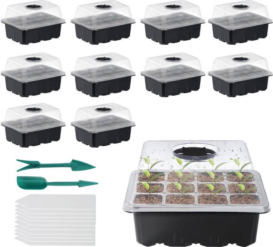 10 stuks 120 cel broeikas kweekschaal zaailing starter kamerbroeikas kweekbak mini-broeikas kweken