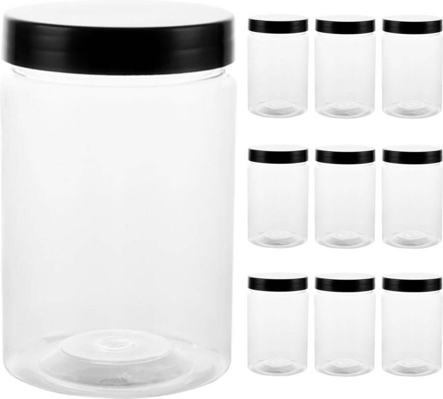 10 stuks 290 ml voorraaddozen set BPA-vrij luchtdichte containers van kunststof met deksel kunststof voorraaddozen voor keuken thuis levensmiddelen specerijencosmetica