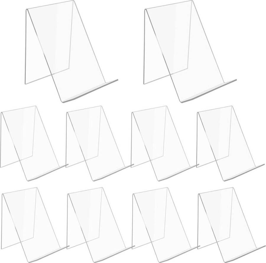 10 stuks acryl boekensteun transparant goederensteun schuine stand 13 x 115 x 10 cm