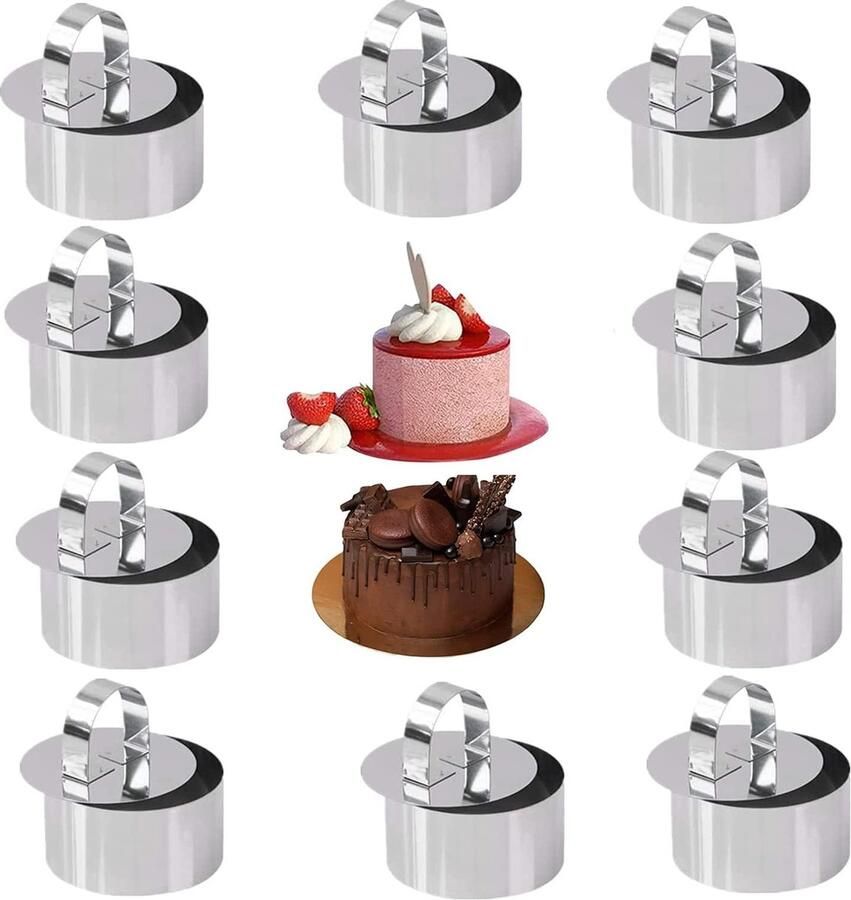 10 stuks dessertringen kleine taartringen dessertringen serveerringen taartvorm cakering hoog kleine taartringen roestvrij stalen taartringen voor cake